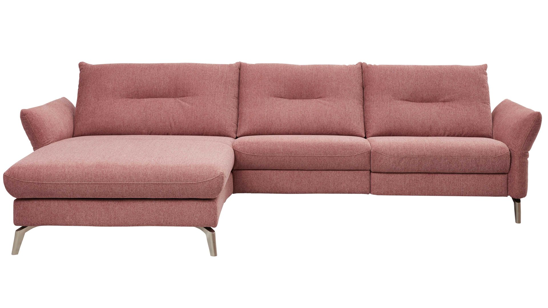 Ecksofa Interliving aus Stoff in Pink Interliving Sofa Serie 4400 - Ecksofa pastellvioletter Bezug GCP 8 - Stellfläche ca. 167 x 296 cm