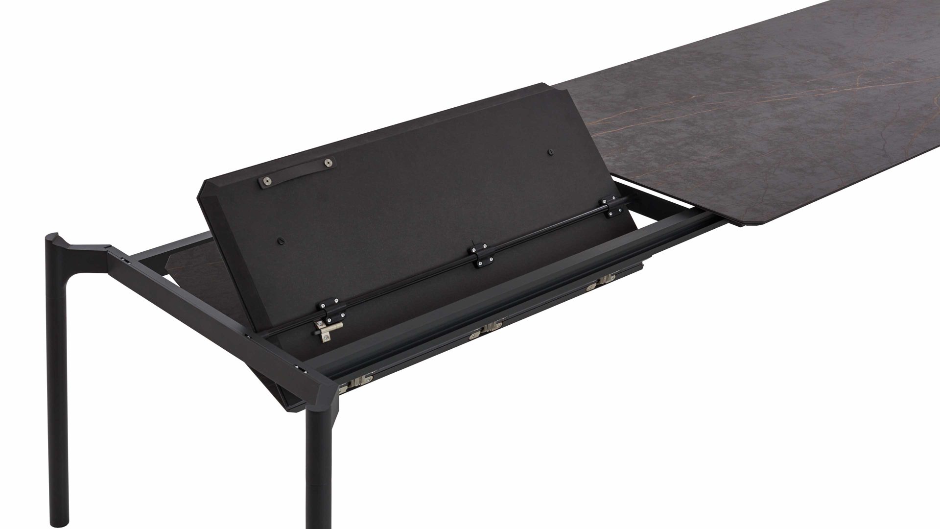 Mehrpreis Venjakob aus Keramik in Schwarz VENJAKOB Esstischsystem ET236-Mio Plus Frontauszugssystem mit Klappeinlage Funktions-Mehrpreis - ca. 100 x 100 cm