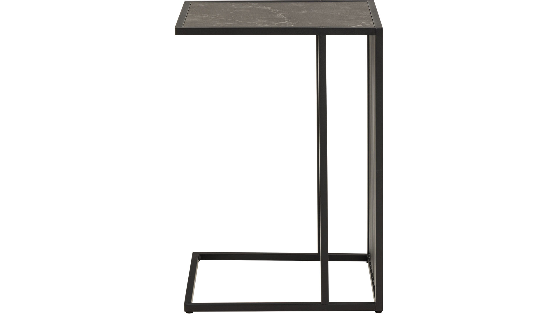 Beistelltisch Actona group aus MDF in Schwarz Beistelltisch Strington schwarze Marmoroptik & schwarzes Metallgestell