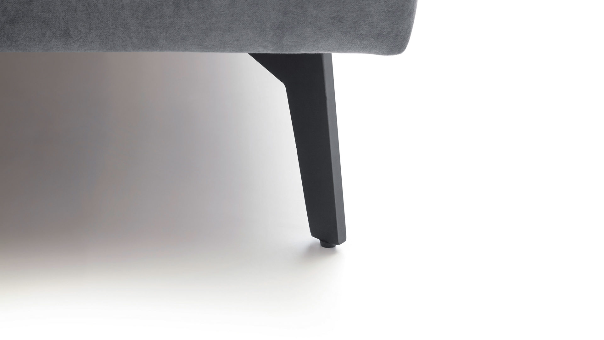 Polsterbett Meise.möbel aus Stoff in Anthrazit Polsterbettgestell Lizzano mit Bettkasten anthrazitfarbener Samtbezug Cloud 84 & Metallfüße - Liegefläche ca. 160 x 200 cm