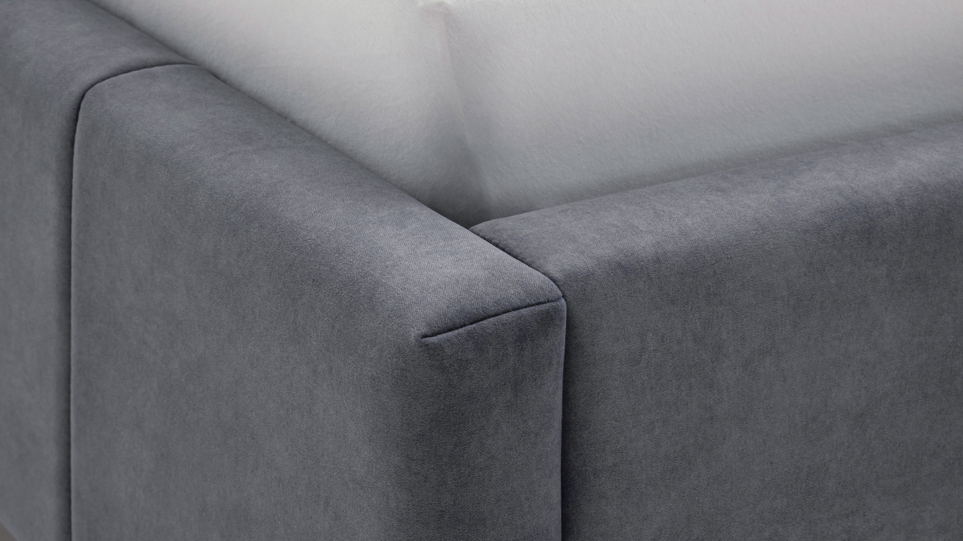 Polsterbett Meise.möbel aus Stoff in Anthrazit Polsterbettgestell Lizzano mit Bettkasten anthrazitfarbener Samtbezug Cloud 84 & Metallfüße - Liegefläche ca. 160 x 200 cm