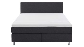 Boxspringbett comfortmaster besser sitzen, liegen, leben aus Stoff in Grau Comfortmaster Boxspringbett Karat Classic 3 obsidianfarbener Stoffbezug Chamonix 4009 - Liegefläche ca. 180 x 200 cm