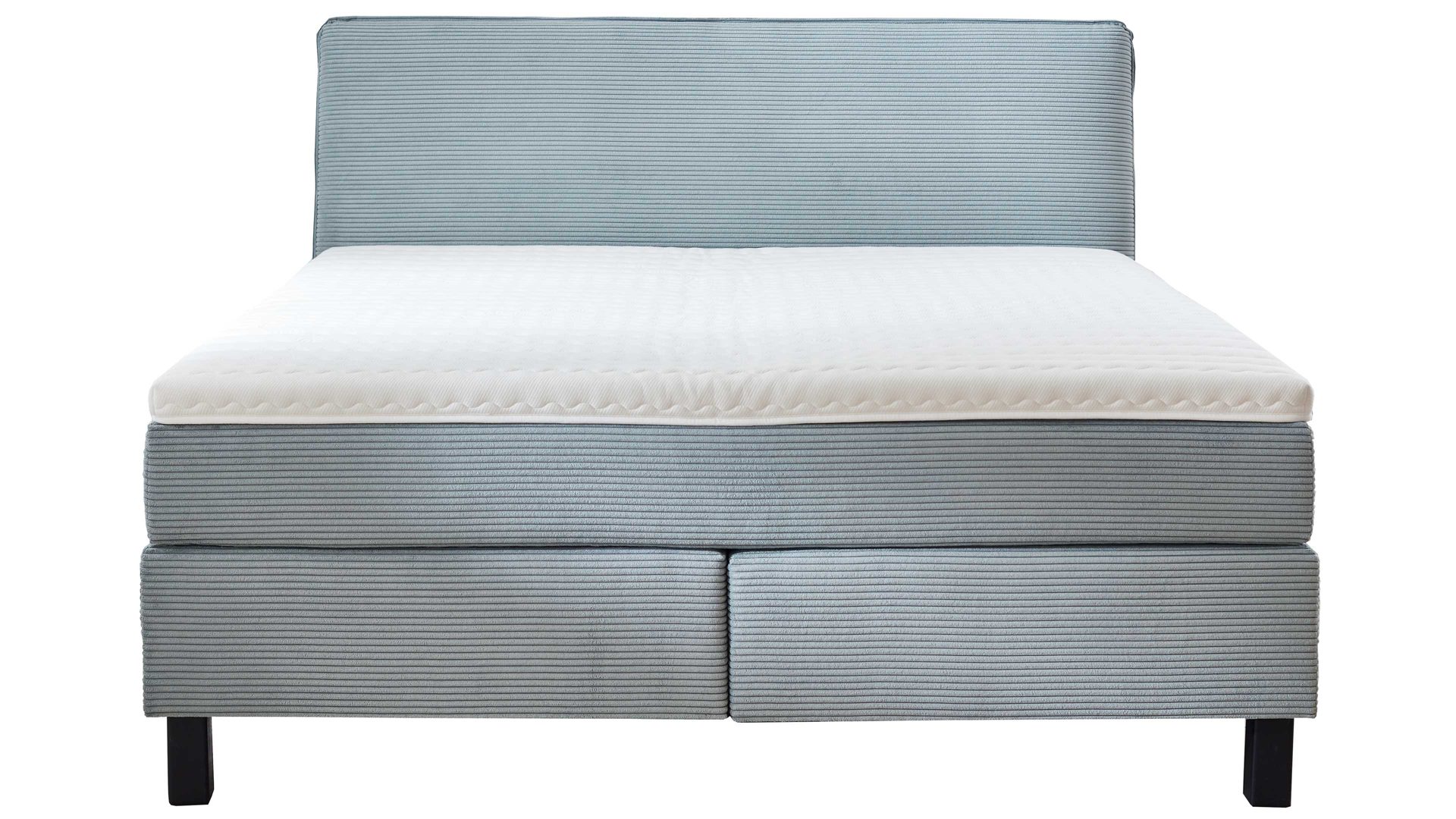 Boxspringbett comfortmaster besser sitzen, liegen, leben aus Stoff in Hellblau Comfortmaster Boxspringbett Velluto aquafarbener Cordbezug 143 - Liegefläche ca. 180 x 200 cm