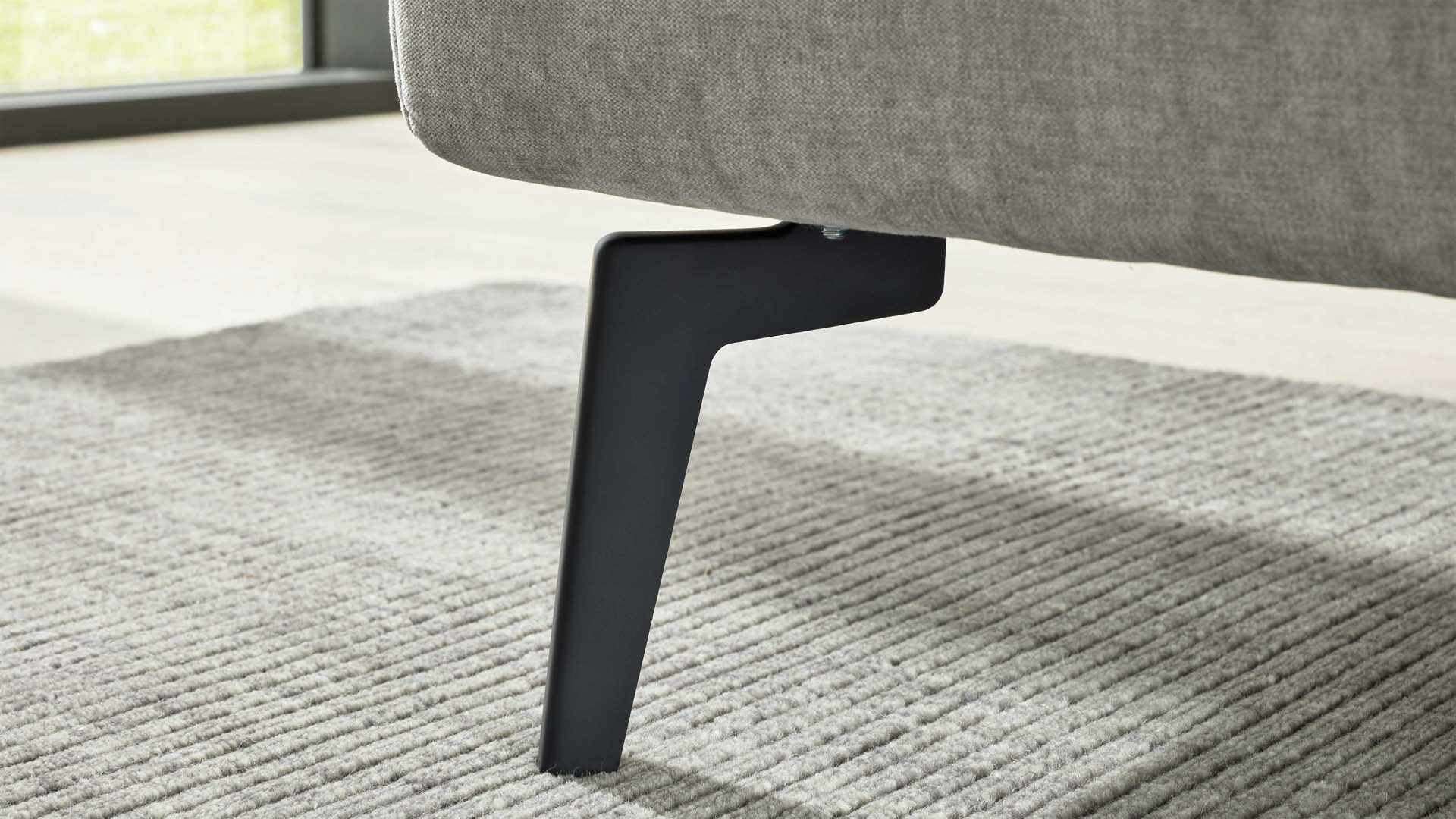 Bettgestell Interliving aus Stoff in Hellgrau Interliving Bettensystem Serie 1416 - Polsterbettgestell silberfarbener Bezug Balu 331002 - Liegefläche ca. 180 x 200 cm