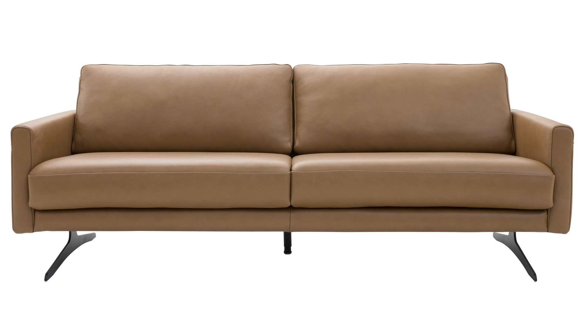 Zweisitzer Interliving aus Leder in Hellbraun Interliving Sofa Serie 4004 - Zweisitzer fangofarbenes LongLife-Leder Z84-21 - Länge ca. 220 cm
