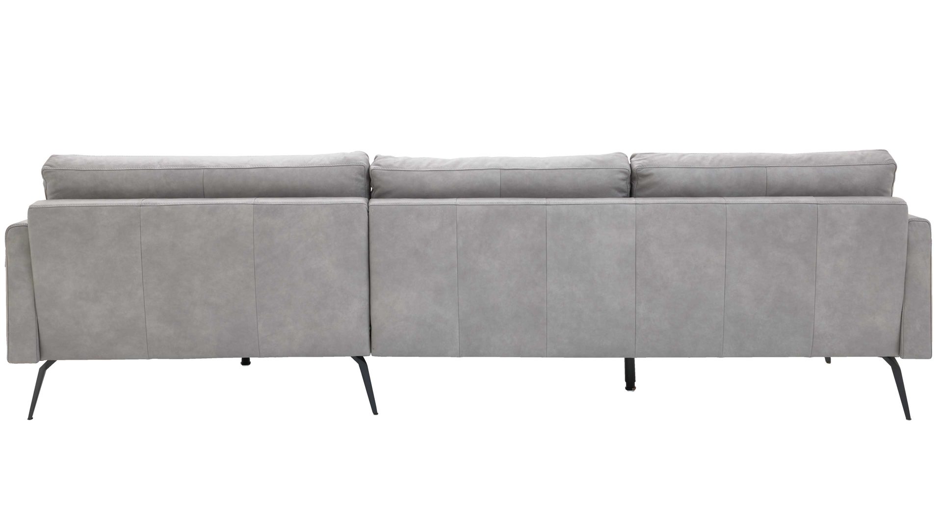 Ecksofa Interliving aus Leder in Hellgrau Interliving Sofa Serie 4004 - Ecksofa hellgraues Longlife-Leder Z69-22 - Stellfläche ca. 276 x 170 cm
