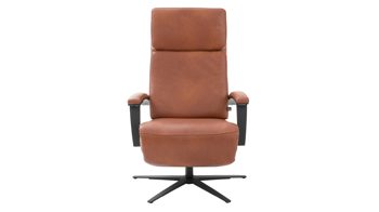 Relaxsessel Interliving aus Leder in Hellbraun Interliving Sofa Serie 4541 – Relaxsessel C manuell - cognacfarbenes LongLife-Leder Cloudy & Sternfuß V4S