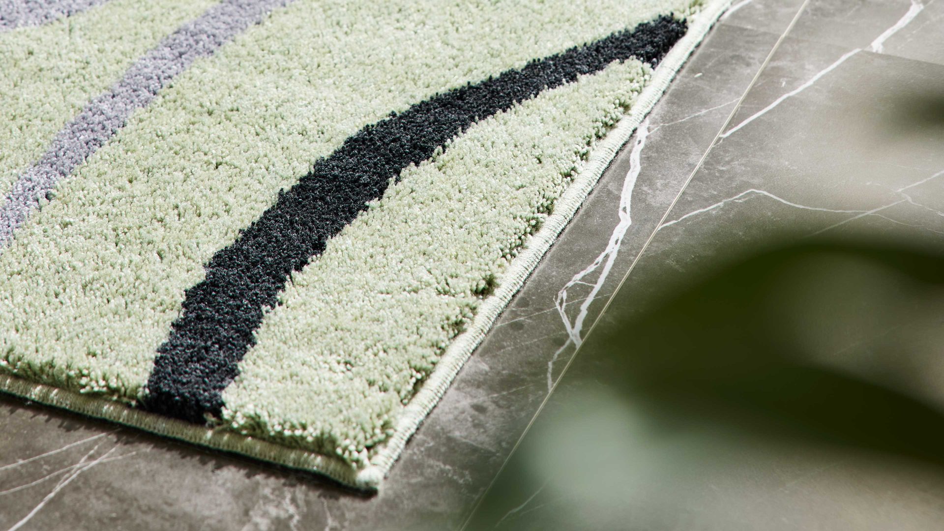 Badematte / Badeteppich Interliving aus Kunstfaser in Hellgrün Interliving Badteppich Serie 9111 jadefarben gemustert - ca. 50 x 60 cm