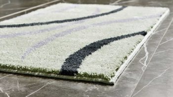 Badematte / Badeteppich Interliving aus Kunstfaser in Hellgrün Interliving Badteppich Serie 9111 jadefarben gemustert - ca. 65 x 115 cm