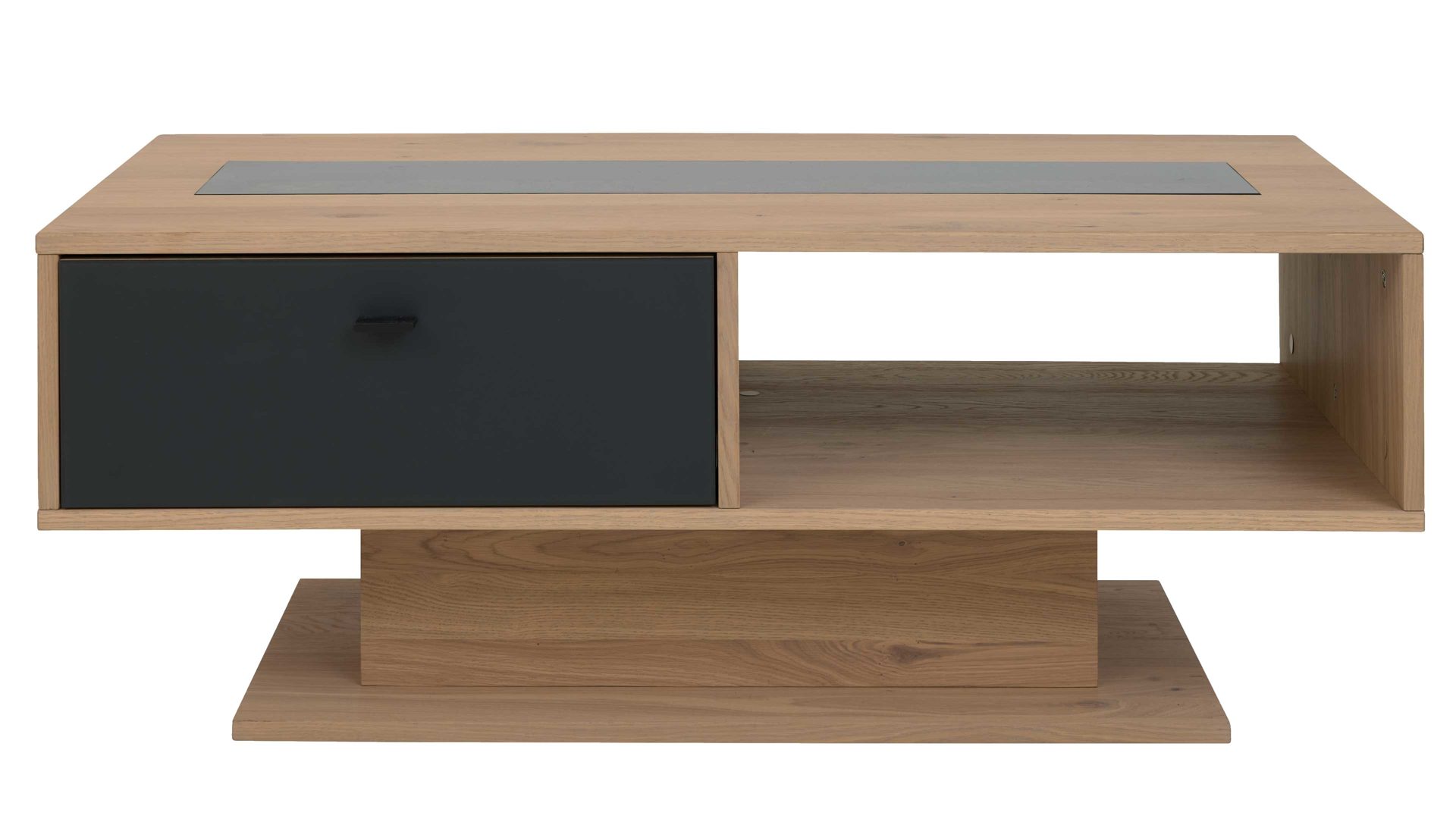 Couchtisch Interliving aus Holz in Holzfarben Interliving Wohnzimmer Serie 2025 - Couchtisch Wildeiche, Anthrazit & Kork - ca. 115 x 65 cm