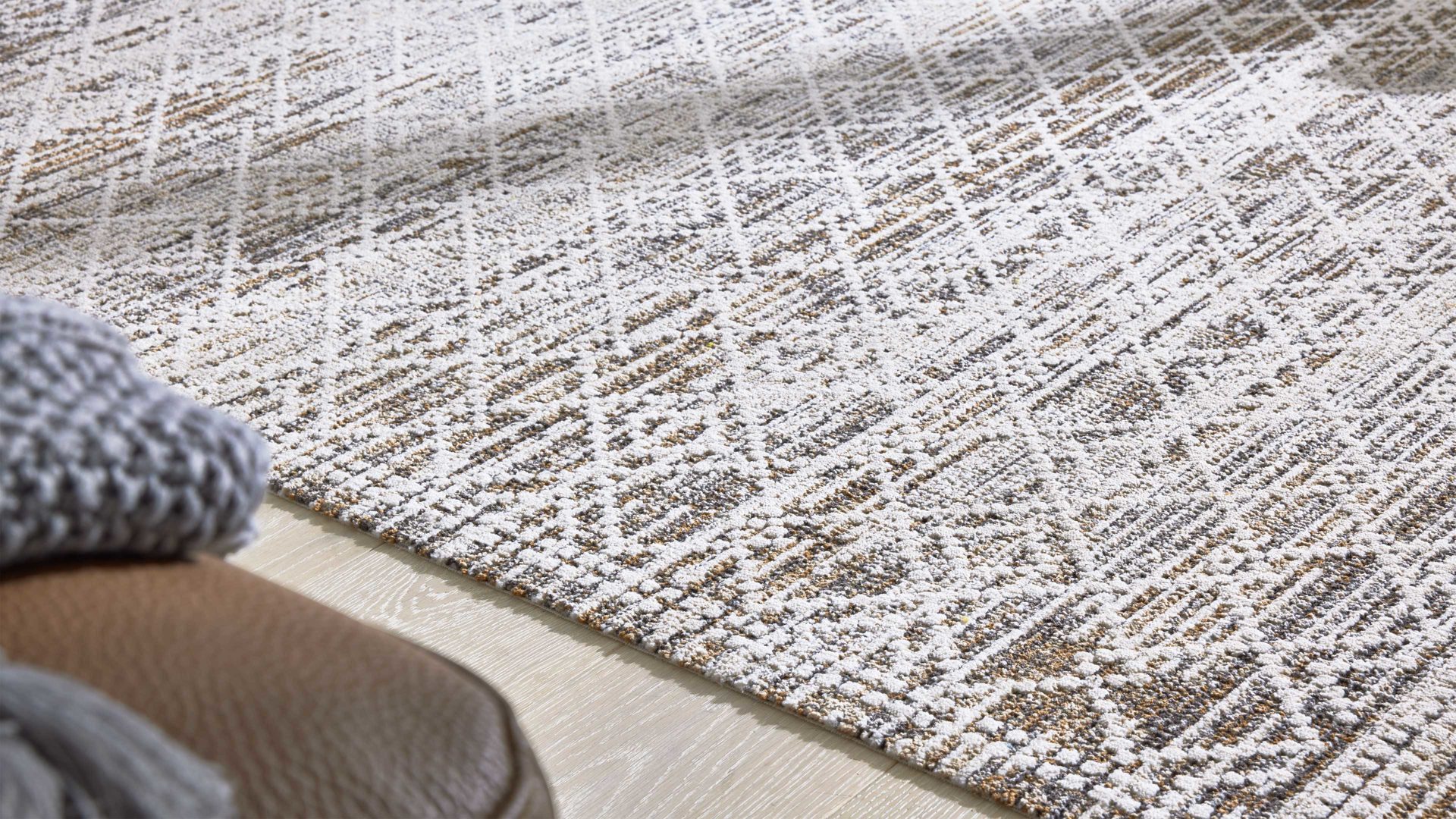 Webteppich Interliving aus Kunstfaser in Beige Interliving Teppich Serie G-8030 beiges Vintagemuster - ca. 67 x 130 cm