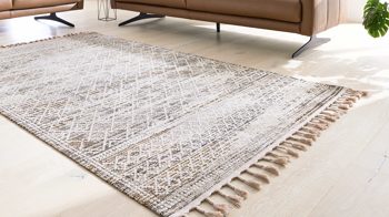 Webteppich Interliving aus Kunstfaser in Beige Interliving Teppich Serie G-8030 beiges Vintagemuster - ca. 133 x 190 cm