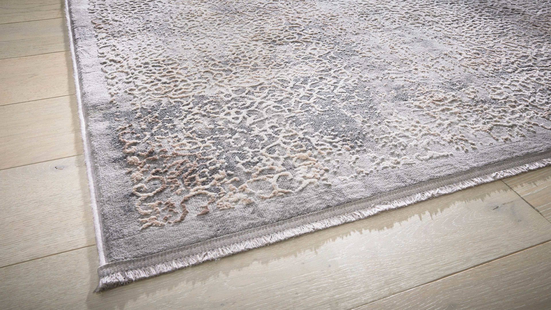 Webteppich Interliving aus Mischgewebe in Dunkelgrau Interliving Teppich Serie G-8050 graubraunes Vintagemuster - ca. 67 x 130 cm