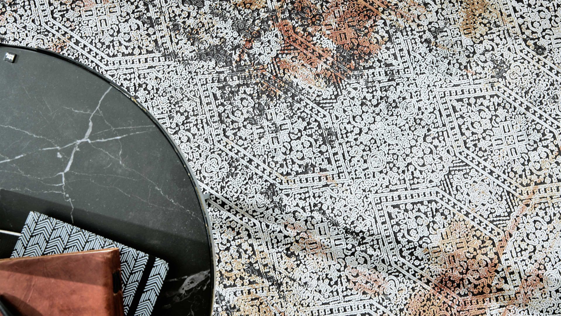 Webteppich Interliving aus Mischgewebe in Mehrfarbig Interliving Teppich Serie G-8060 mehrfarbiges Vintagemuster - ca. 200 x 290 cm