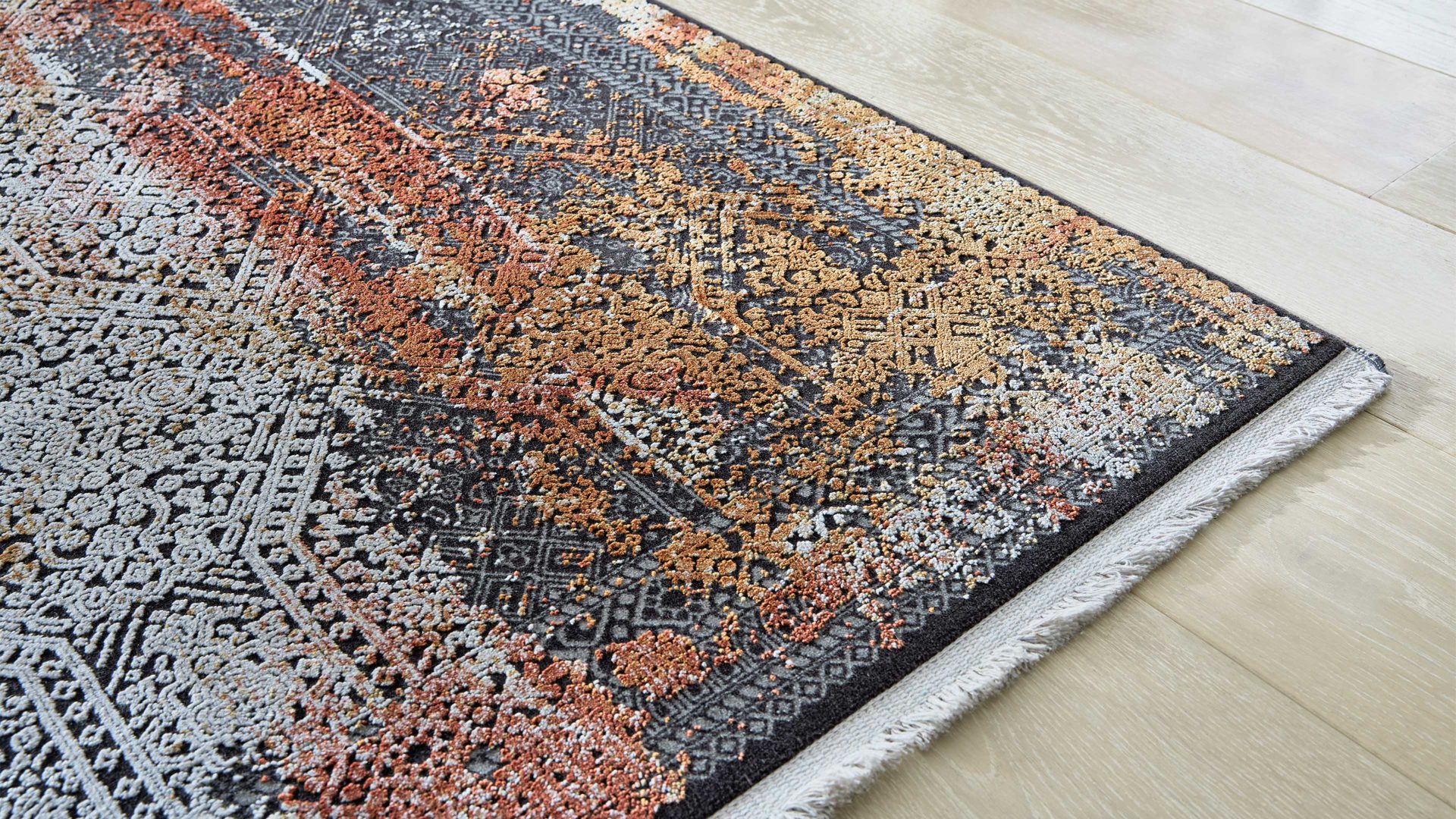 Webteppich Interliving aus Mischgewebe in Mehrfarbig Interliving Teppich Serie G-8060 mehrfarbiges Vintagemuster - ca. 80 x 150 cm