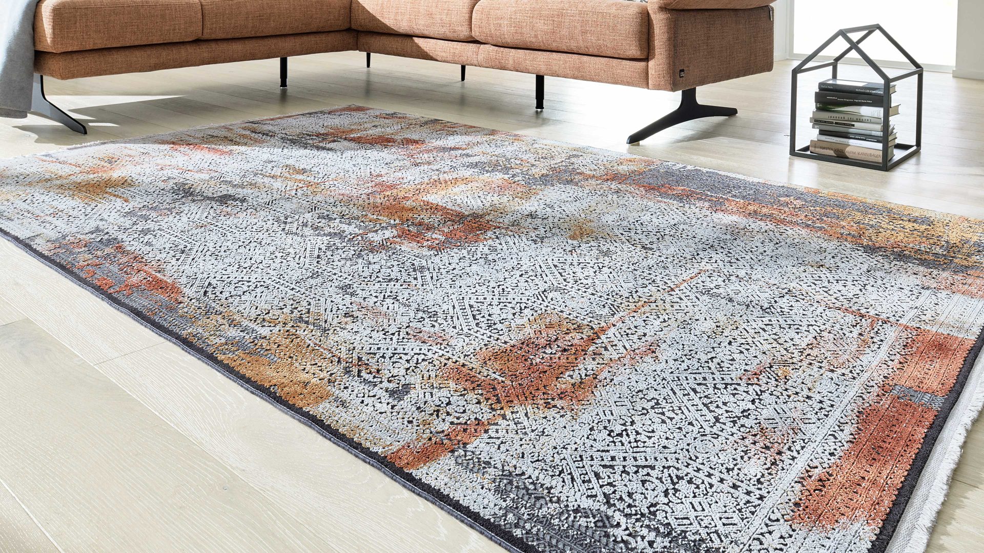 Webteppich Interliving aus Mischgewebe in Mehrfarbig Interliving Teppich Serie G-8060 mehrfarbiges Vintagemuster - ca. 200 x 290 cm