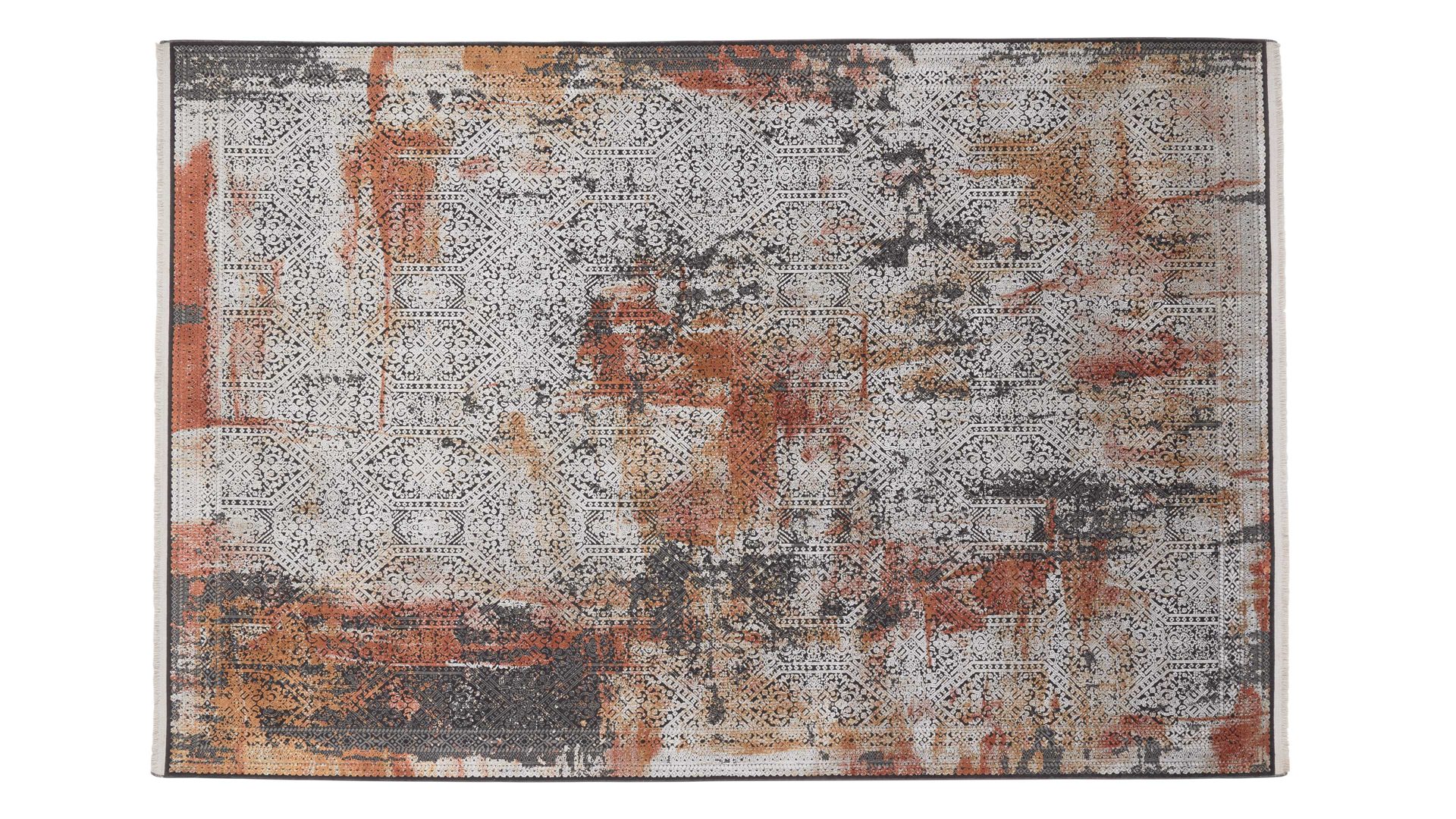 Webteppich Interliving aus Mischgewebe in Mehrfarbig Interliving Teppich Serie G-8060 mehrfarbiges Vintagemuster - ca. 133 x 190 cm