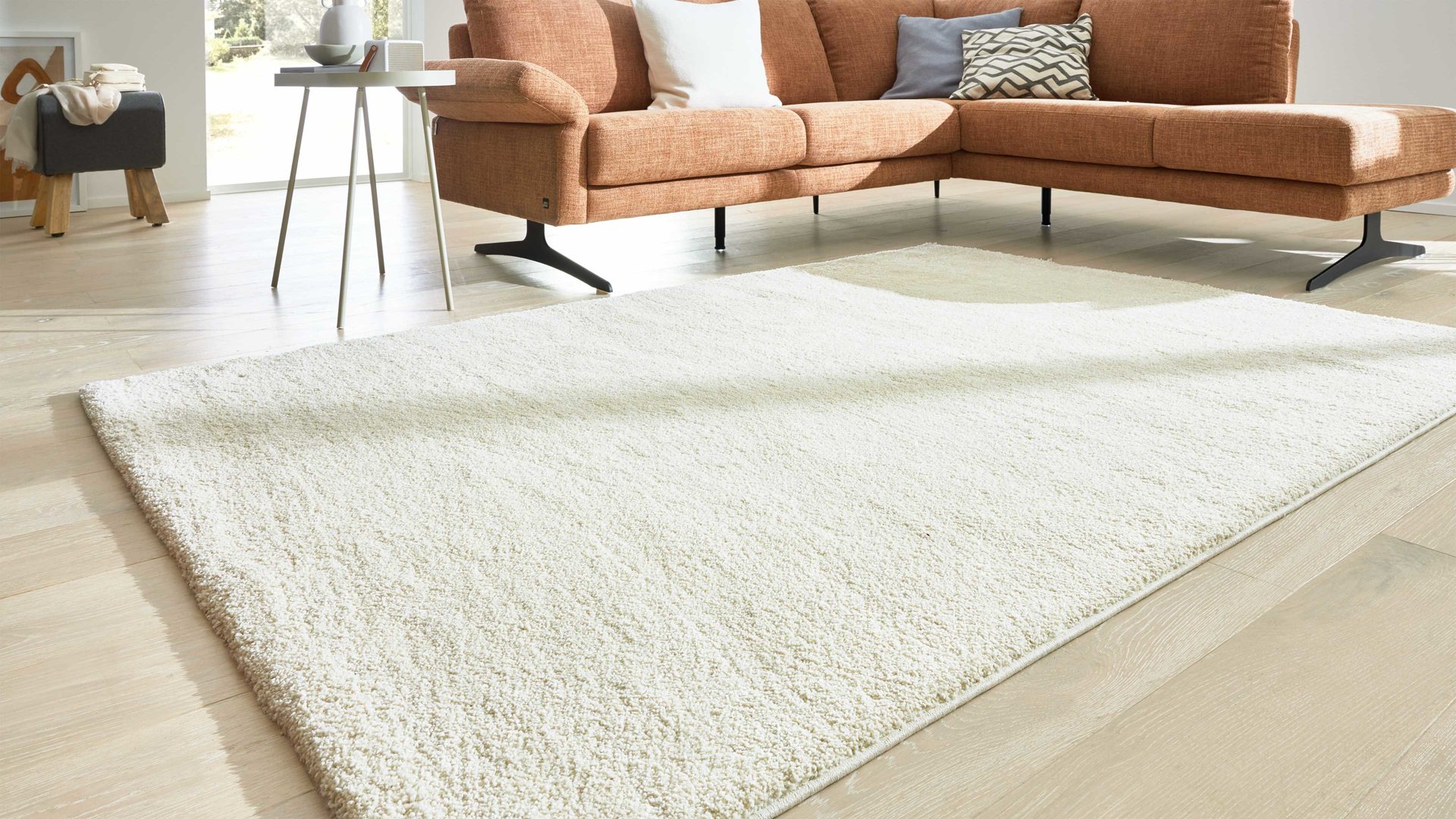 Webteppich Interliving aus Kunstfaser in Creme Interliving Teppich Serie G-8080 Creme - ca. 80 x 150 cm