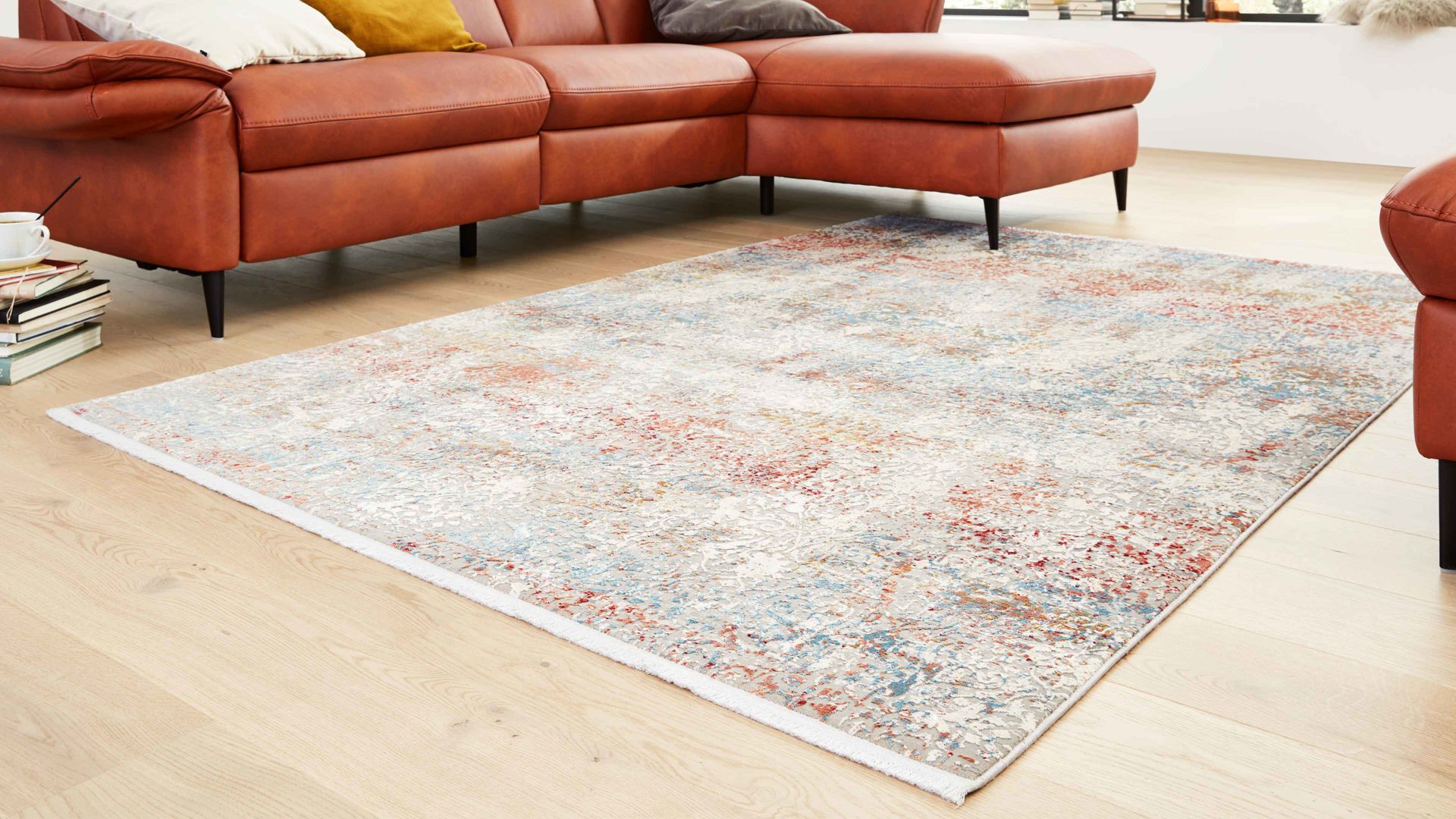 Webteppich Interliving aus Mischgewebe in Blau Interliving Teppich Serie L-8700 Multicolor – ca. 140 x 200 cm