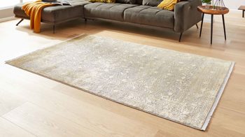 Webteppich Interliving aus Mischgewebe in Gold Interliving Teppich Serie L-8710 Gold – ca. 140 x 200 cm