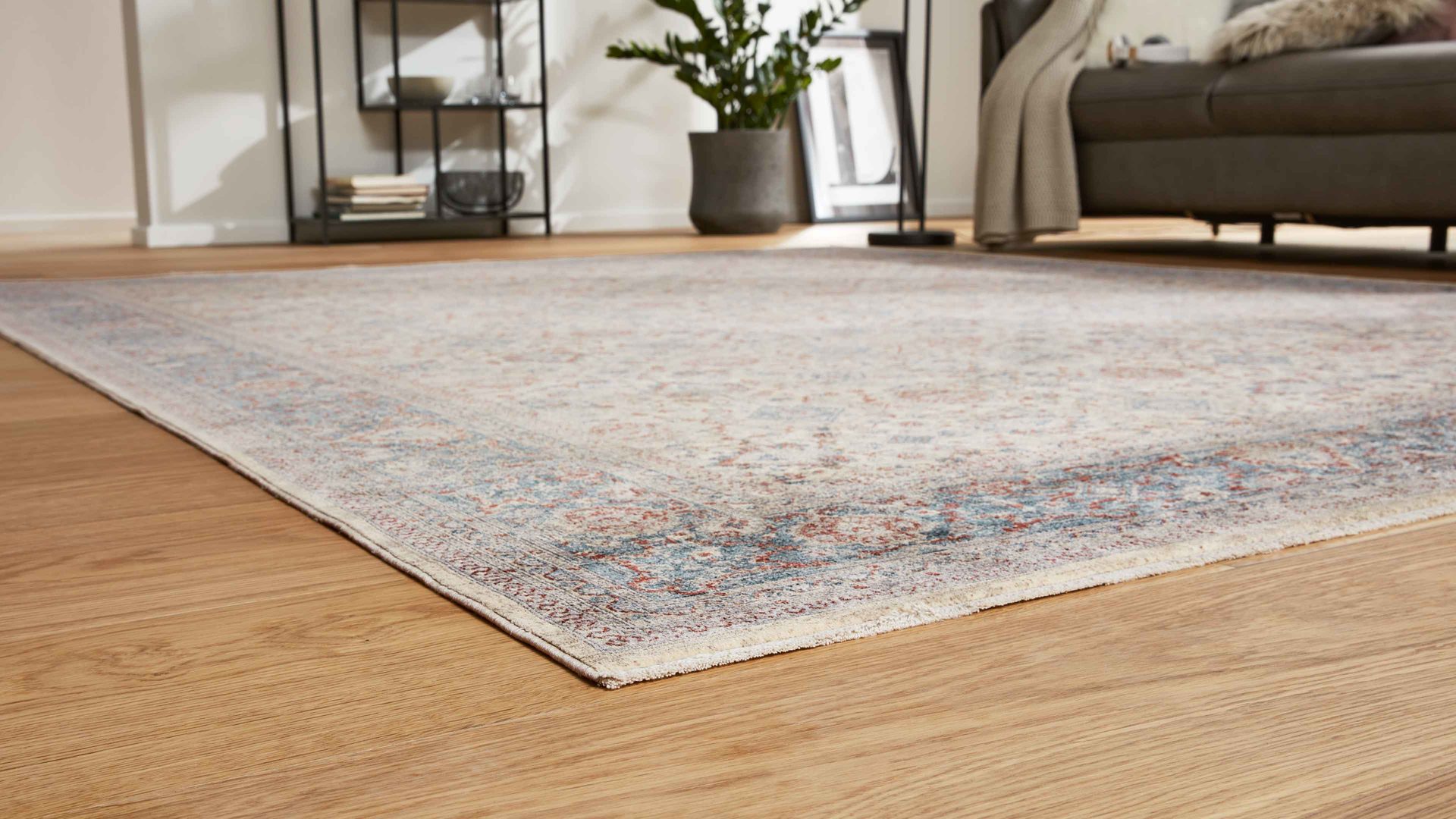 Webteppich Interliving aus Kunstfaser in Blau Interliving Teppich Serie L-8720 Creme-Blau– ca. 240 x 300 cm