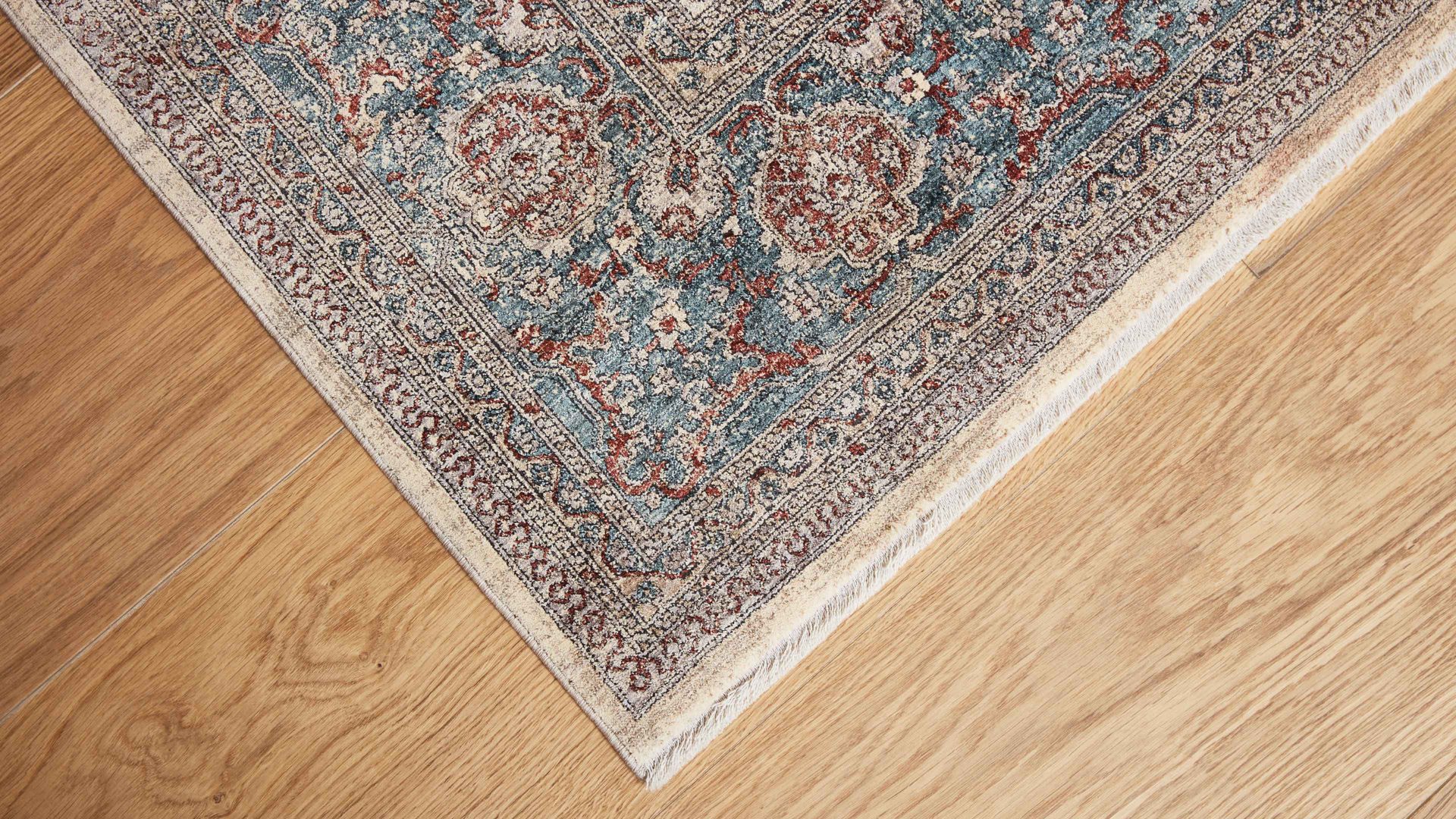 Webteppich Interliving aus Kunstfaser in Blau Interliving Teppich Serie L-8720 Creme-Blau – ca. 160 x 230 cm