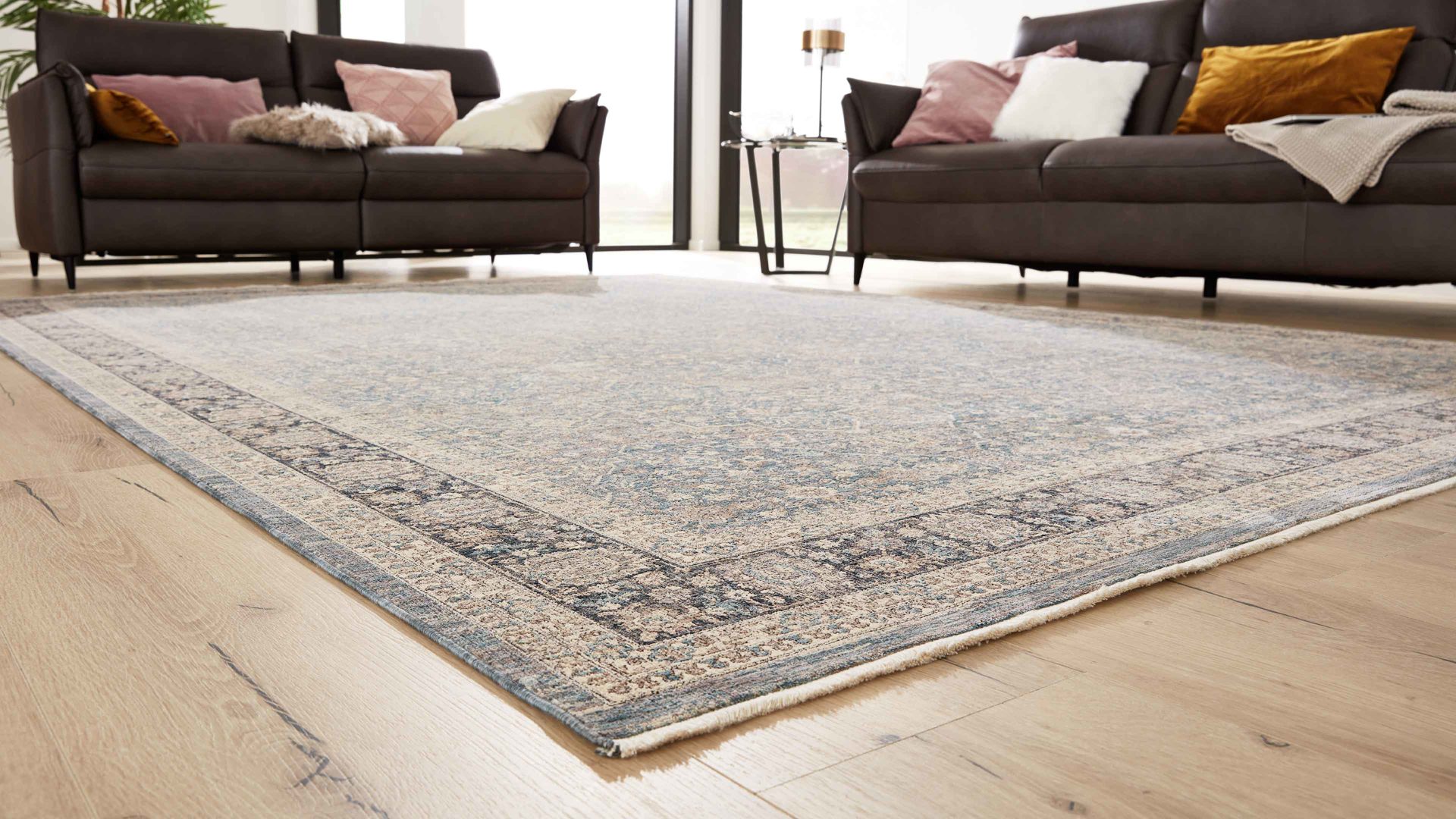 Webteppich Interliving aus Kunstfaser in Blau Interliving Teppich Serie L-8730 Blau-Blau– ca. 160 x 230 cm