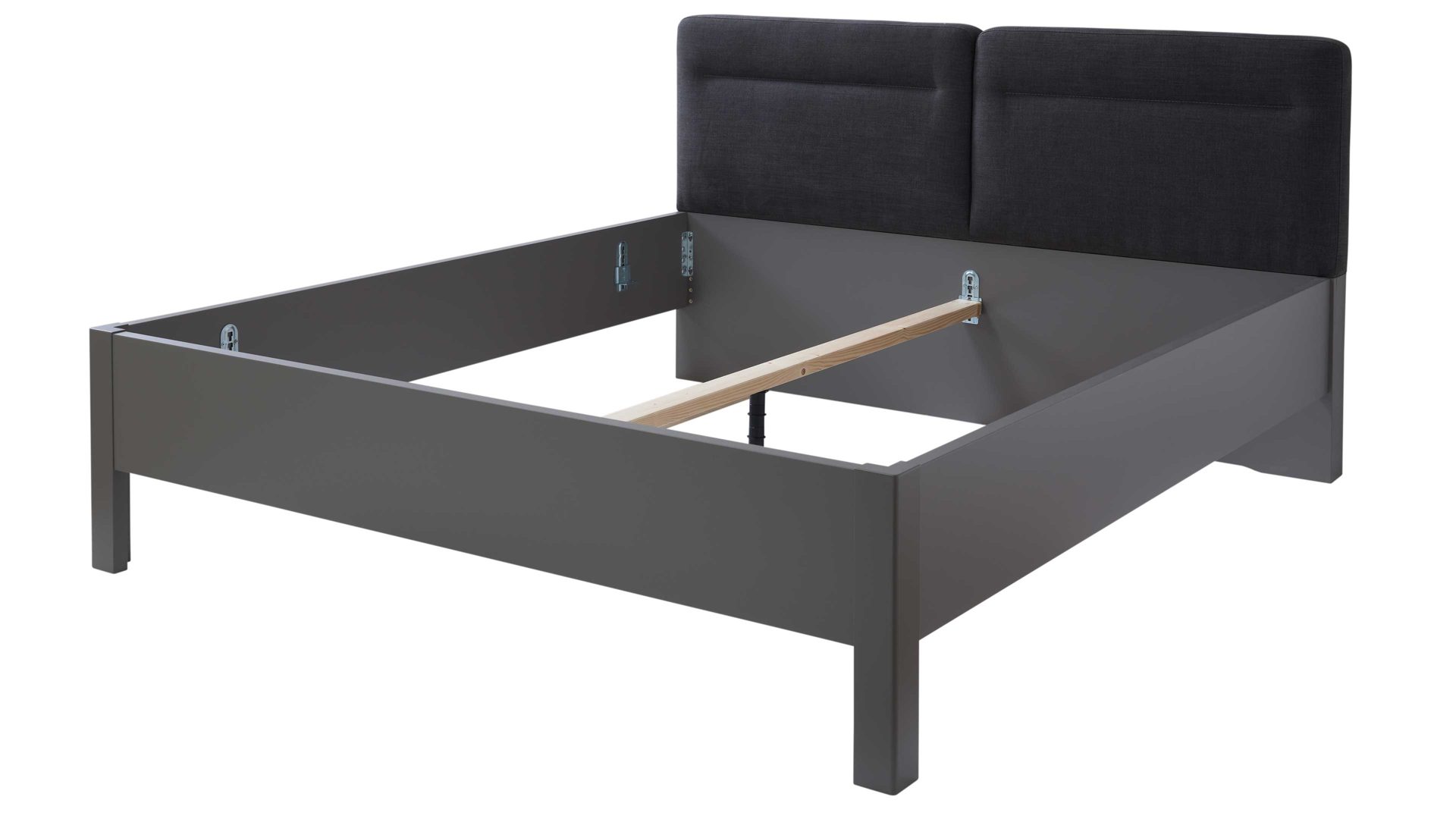 Bettgestell Interliving aus Holz in Dunkelgrau Interliving Kleiderschrank Serie 1207 – Bettgestell 866486 Manhattan & anthrazitfarbener Stoff - Liegefläche ca. 180 x 200 cm