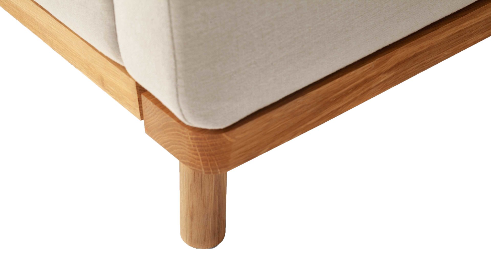 Polsterbett Meise.möbel aus Stoff in Beige Polsterbettgestell Mila mit Bettkasten und Holzrahmen, gestepptes Kopfteil beiger Flachgewebe-Bezug Capri 3723 - Liegefläche ca. 180 x 200 cm