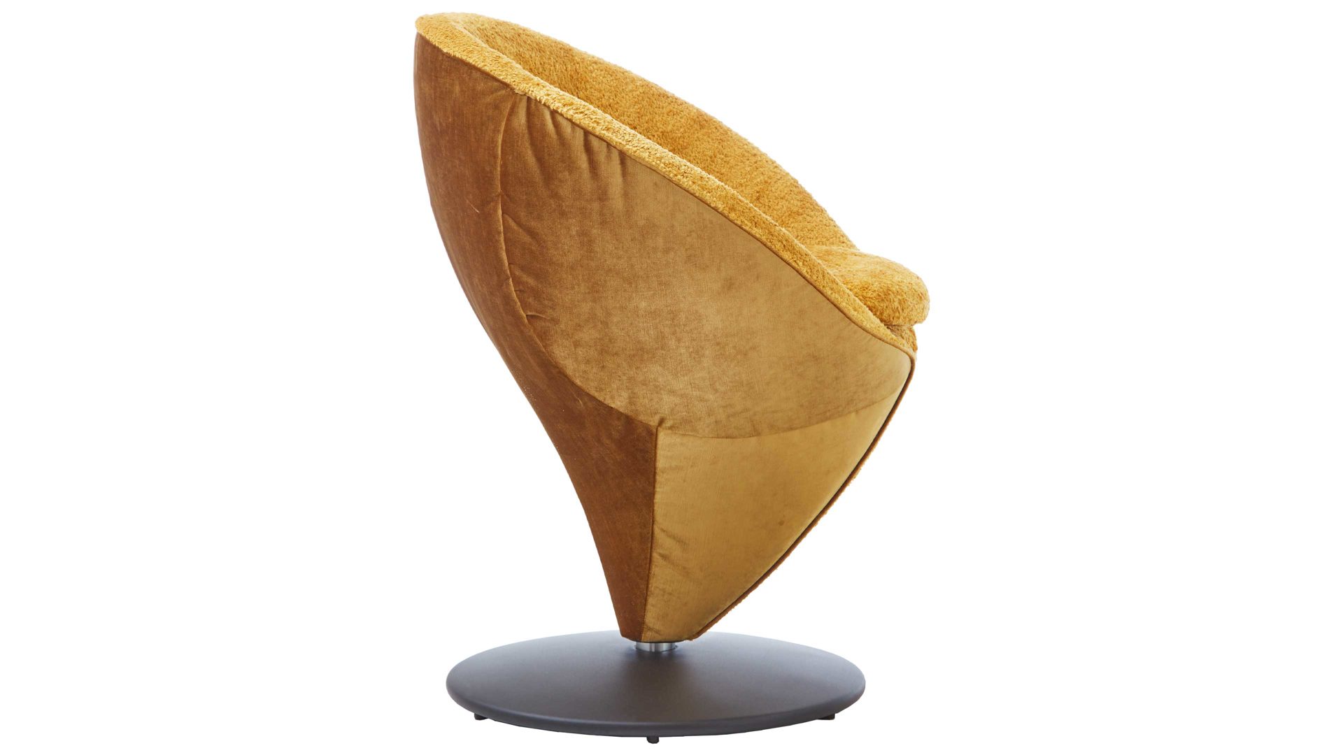 Polsterstuhl Koinor aus Stoff in Gelb KOINOR Dreh-Polsterstuhl goldfarbene Bezugkombination Space 33 & Universe 32, mattschwarzer Tellerfuß