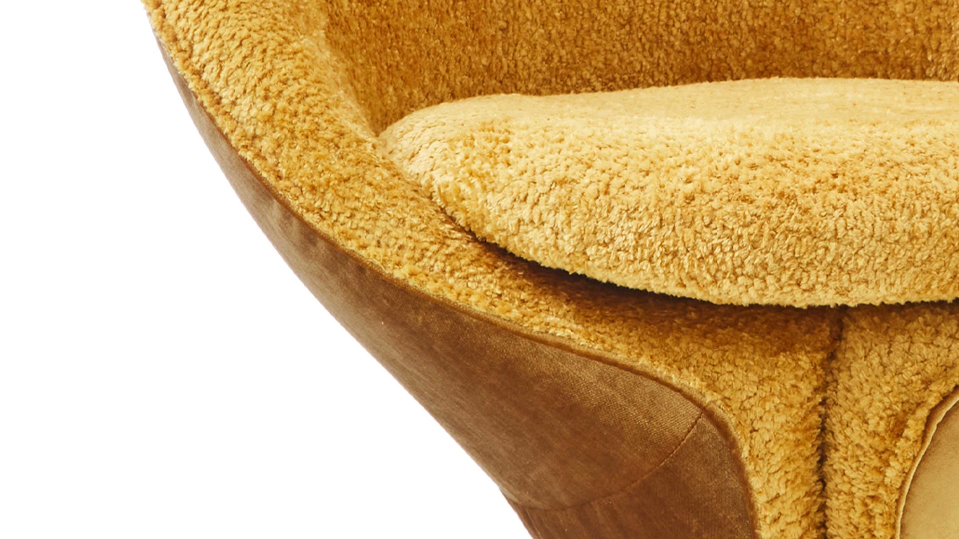 Polsterstuhl Koinor aus Stoff in Gelb KOINOR Dreh-Polsterstuhl goldfarbene Bezugkombination Space 33 & Universe 32, mattschwarzer Tellerfuß