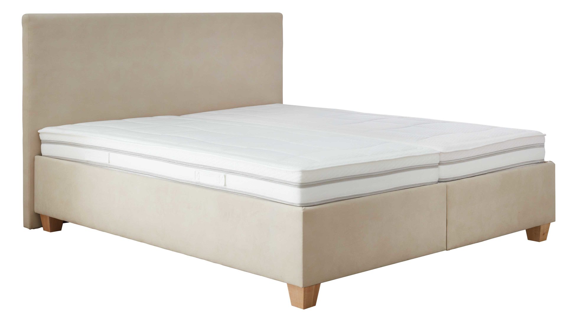 Polsterbett comfortmaster besser sitzen, liegen, leben aus Stoff in Beige Comfortmaster Dreamplace 2.0 - Polsterbett 0300 naturfarbene Mikrofaser Felina 532000 – Liegefläche ca. 180 x 200 cm