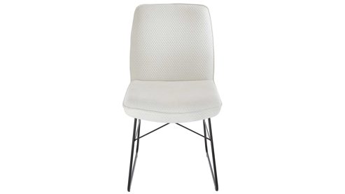 Polsterstuhl K+w polstermöbel aus Stoff in Weiß Esszimmerserie Base - Polsterstuhl weißer Bezug 940-30 & schwarzes Metall