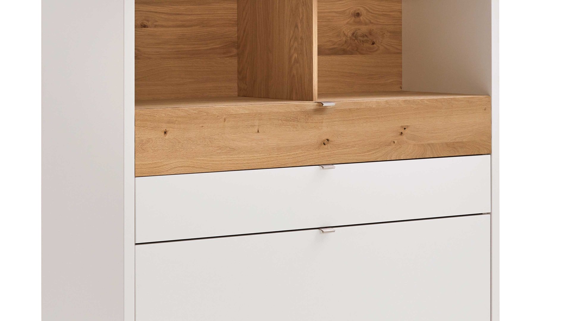 Highboard Venjakob aus Kunststoff in Weiß VENJAKOB Game Highboard weiß & Balkeneiche - Breite ca. 127 cm