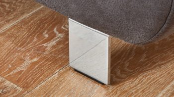 Polsterhocker Dietsch. aus Stoff in Anthrazit Polsterprogramm Tiamo - Polsterhocker anthrazitfarbener Bezug Büffel & Metallfüße 4.31 - ca. 95 x 65 cm