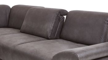 Ecksofa Dietsch. aus Stoff in Anthrazit Polsterprogramm Tiamo - Eckcouch anthrazitfarbener Bezug Büffel & Metallfüße 4.31 - Stellfläche ca. 210 x 290 cm