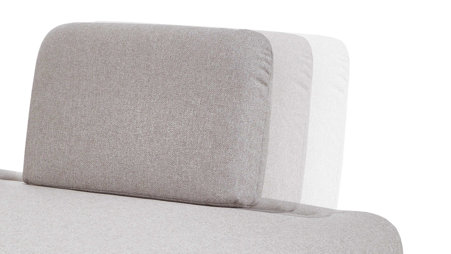 Einzelkissen Dietsch. aus Stoff in Hellgrau Polsterprogramm Tiamo Plus - Steckrücken silberfarbener Stoffbezug