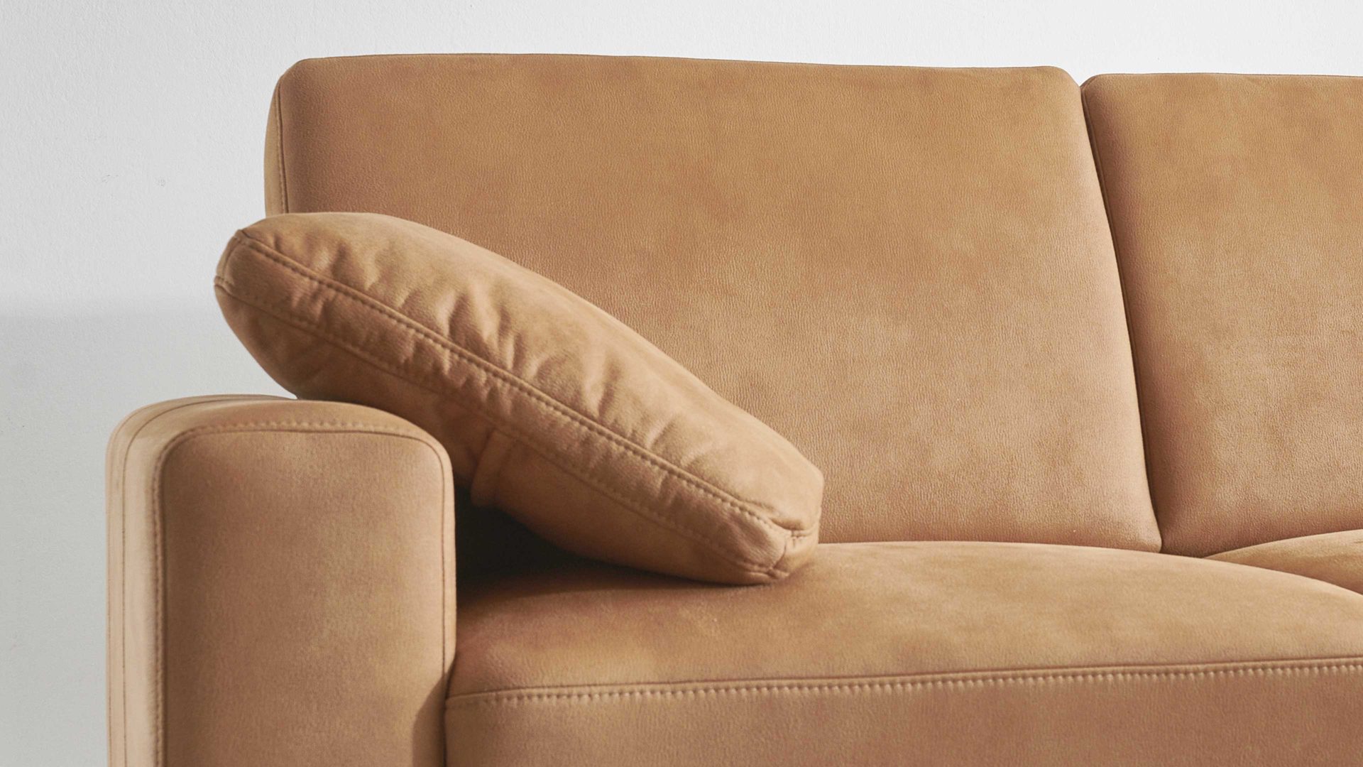 Kissen modulmaster aus Stoff in Orange Modulmaster MM-ZE1001 - Armlehnenkissen zimtfarbene Mikrofaser Deluxe - ca. 50 x 50 cm