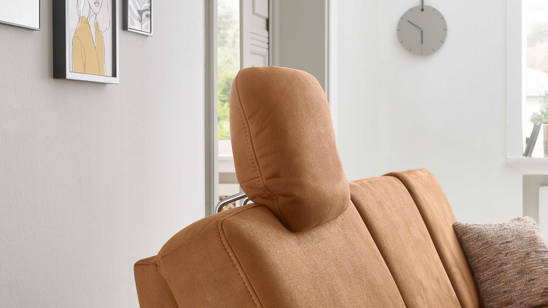 Kopfstütze modulmaster aus Stoff in Orange Modulmaster MM-ZE1001 - Comfort-Kopfstütze CKS zimtfarbene Mikrofaser Deluxe