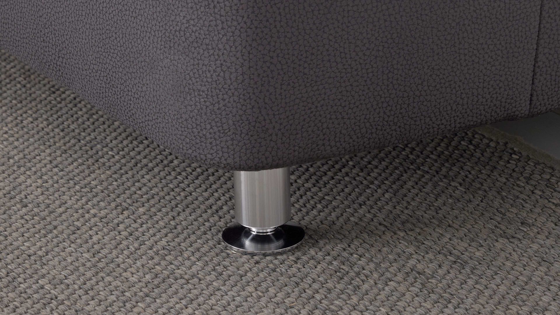 Ecksofa modulmaster aus Stoff in Dunkelgrau Modulmaster MM-ZE1059 - Ecksofa stahlfarbene Mikrofaser Holiday & matte Metallfüße - Stellfläche ca. 260 x 226 cm