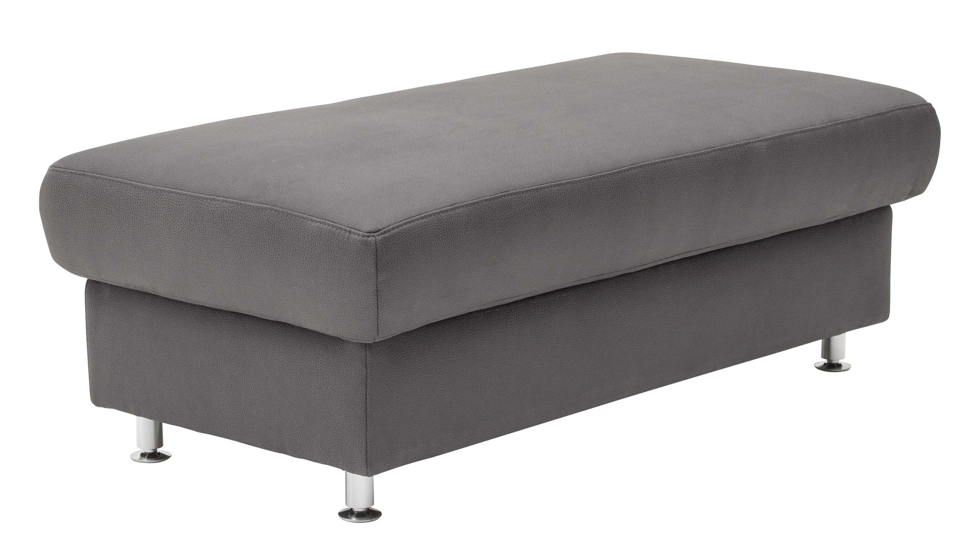 Funktionshocker modulmaster aus Stoff in Dunkelgrau Modulmaster MM-ZE1059 - XXL Funktionshocker stahlfarbene Mikrofaser Holiday & matte Metallfüße - ca. 130 x 65 cm