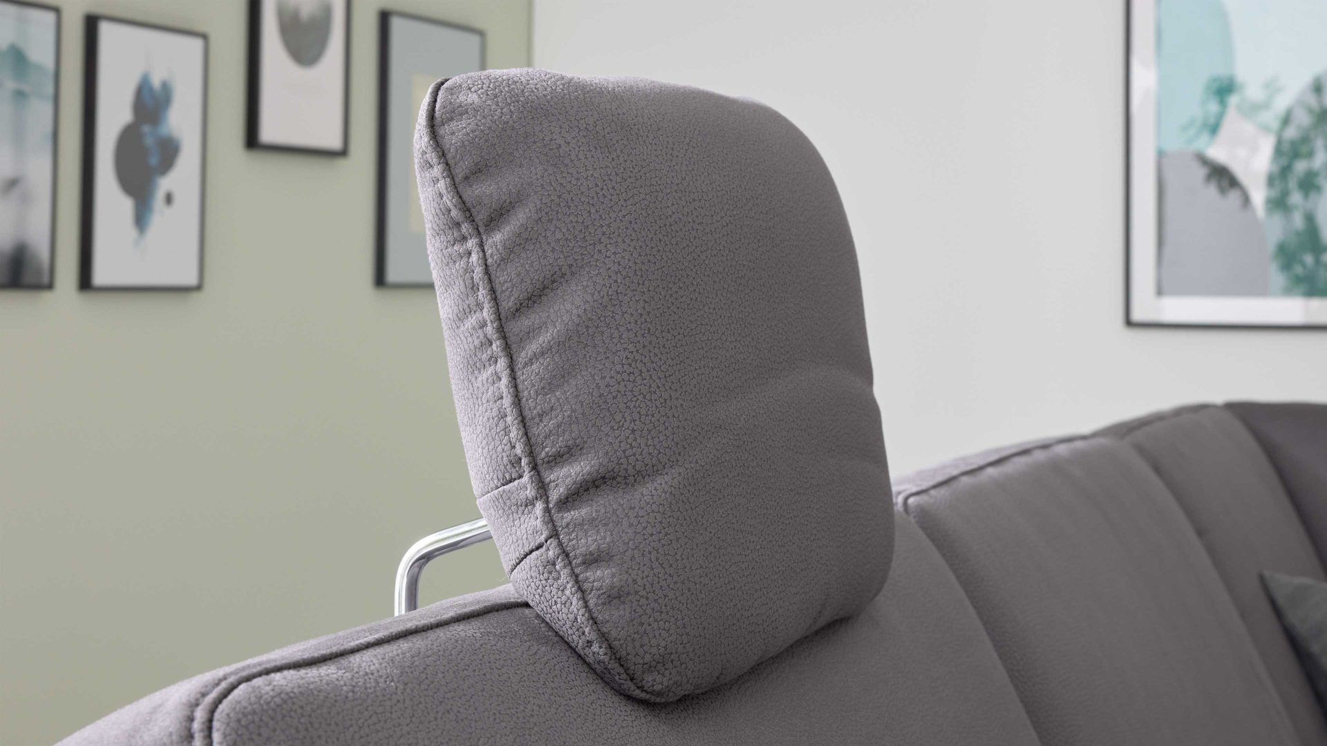 Kopfstütze modulmaster aus Stoff in Dunkelgrau Modulmaster MM-ZE1059 - Kopfstütze CKS stahlfarbene Mikrofaser Holiday