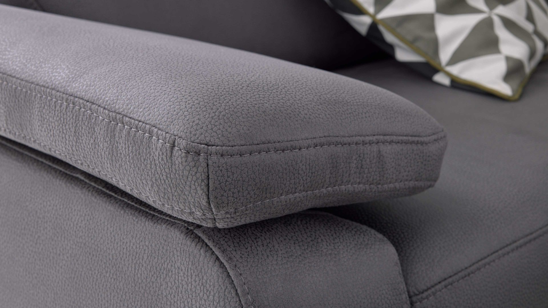 Ecksofa modulmaster aus Stoff in Dunkelgrau Modulmaster MM-ZE1059 - Ecksofa stahlfarbene Mikrofaser Holiday & matte Metallfüße - Stellfläche ca. 260 x 226 cm