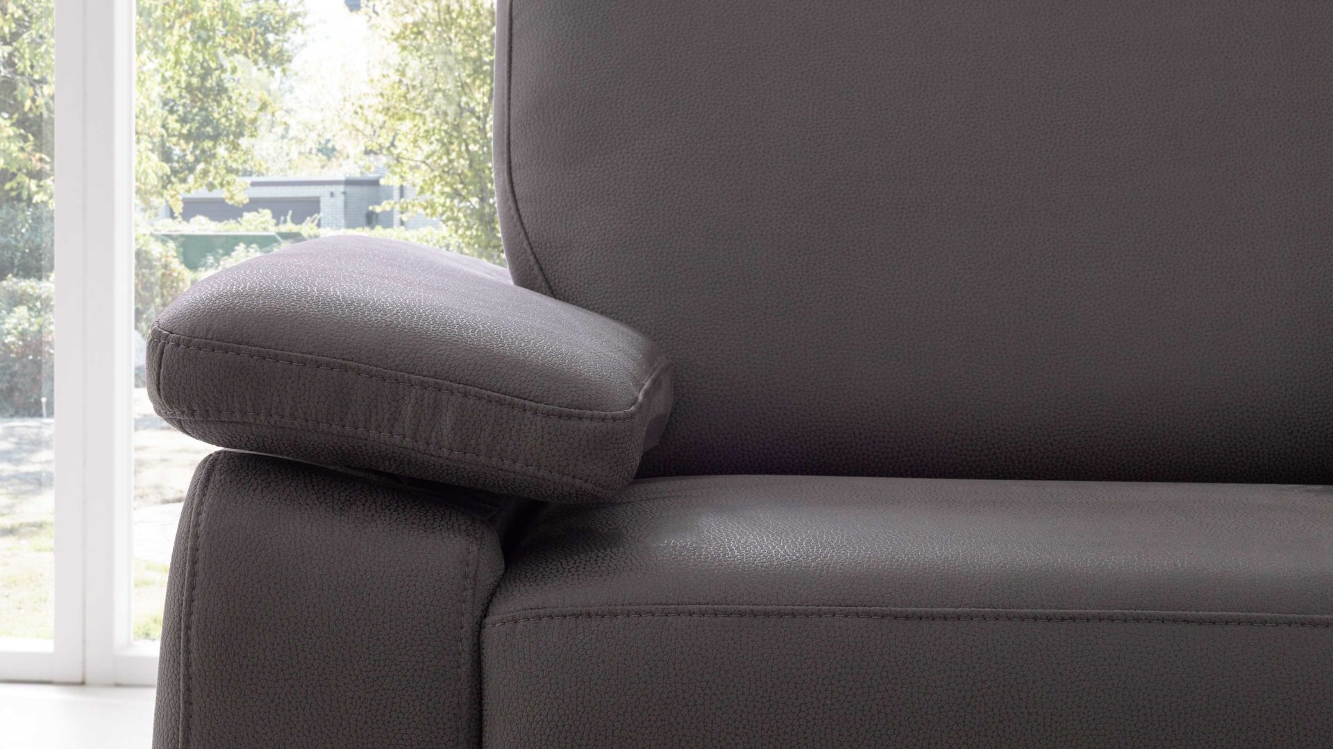 Ecksofa modulmaster aus Stoff in Dunkelgrau Modulmaster MM-ZE1059 - Ecksofa stahlfarbene Mikrofaser Holiday & matte Metallfüße - Stellfläche ca. 260 x 226 cm