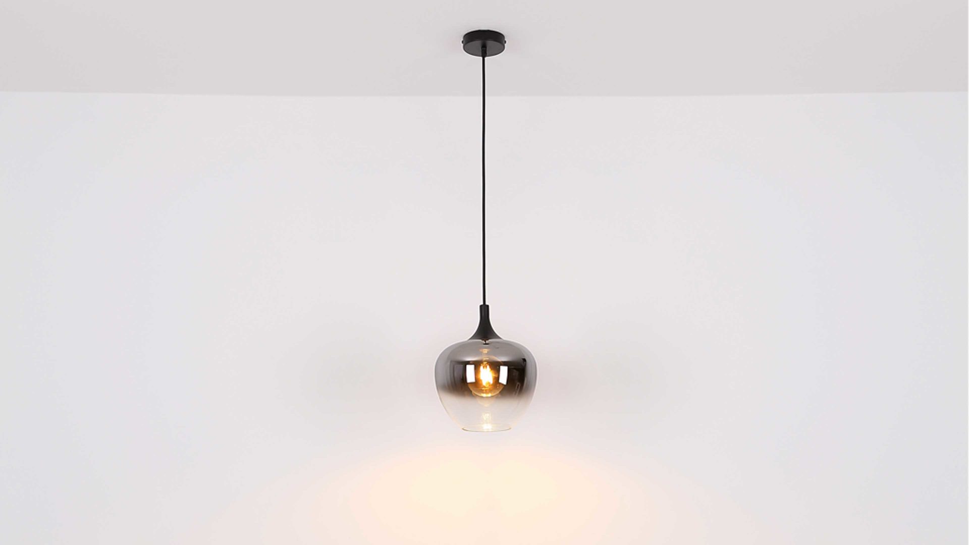 Pendelleuchte Globo lighting aus Glas in Schwarz GLOBO Lampe-Serie Maxy - Hängeleuchte Rauchglas & mattschwarzes Metall - Durchmesser ca. 29 cm