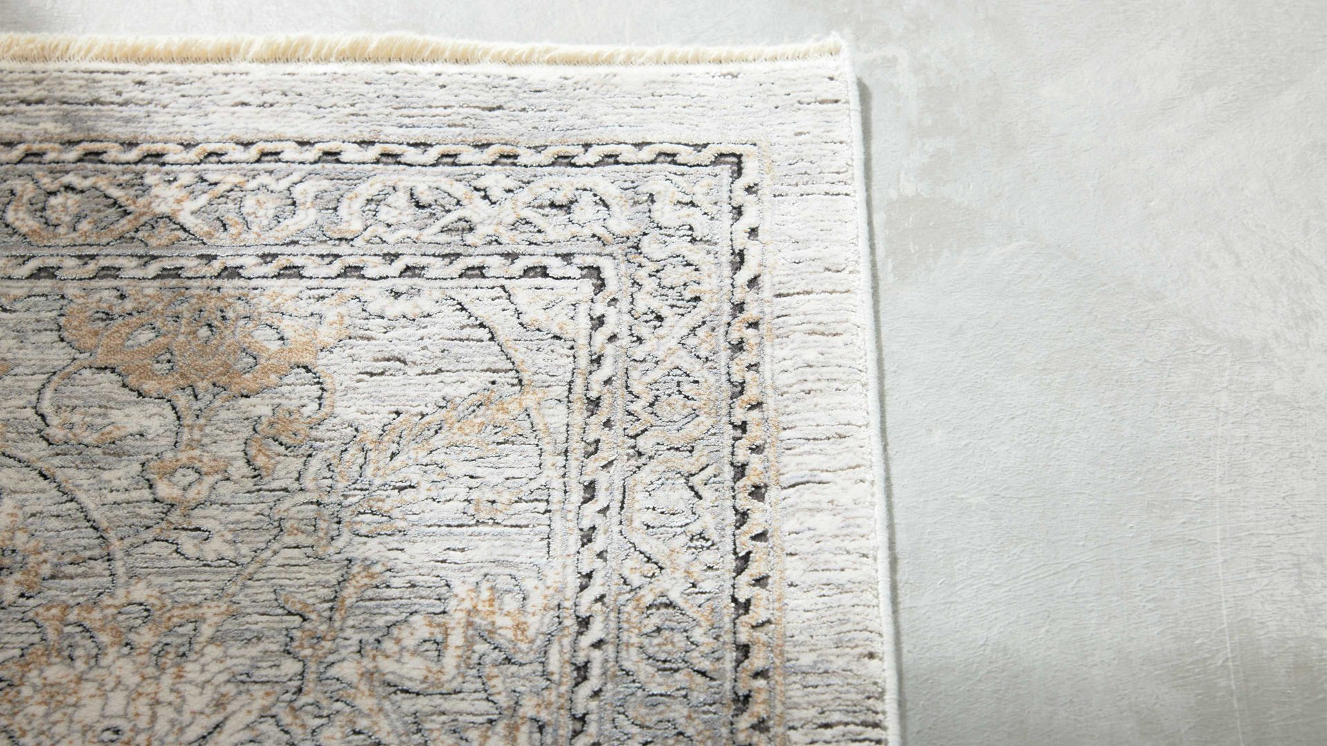 Webteppich Interliving aus Mischgewebe in Beige Interliving Teppich Serie G-8040 cremefarbenes Vintagemuster - ca. 80 x 150 cm