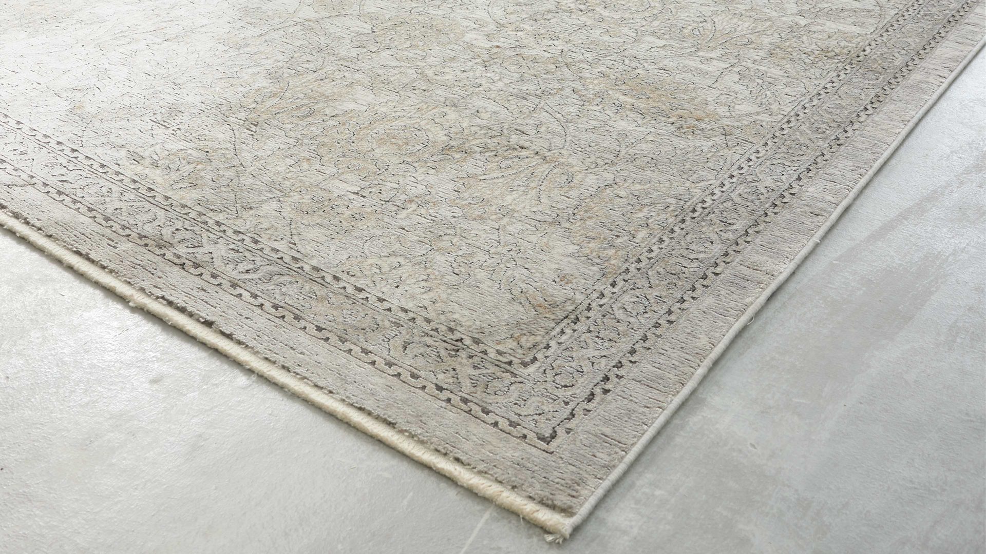 Webteppich Interliving aus Mischgewebe in Beige Interliving Teppich Serie G-8040 cremefarbenes Vintagemuster - ca. 67 x 130 cm