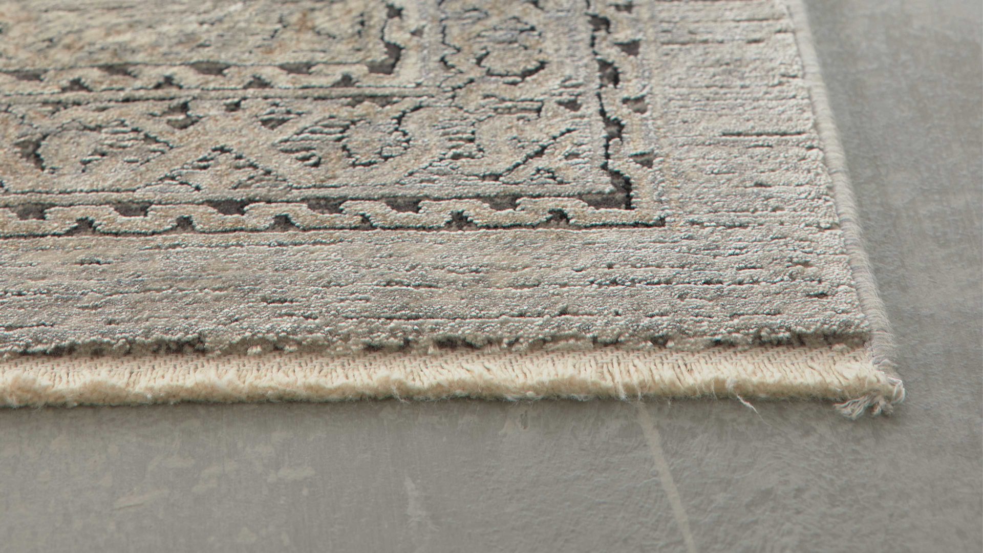 Webteppich Interliving aus Mischgewebe in Beige Interliving Teppich Serie G-8040 cremefarbenes Vintagemuster - ca. 200 x 290 cm