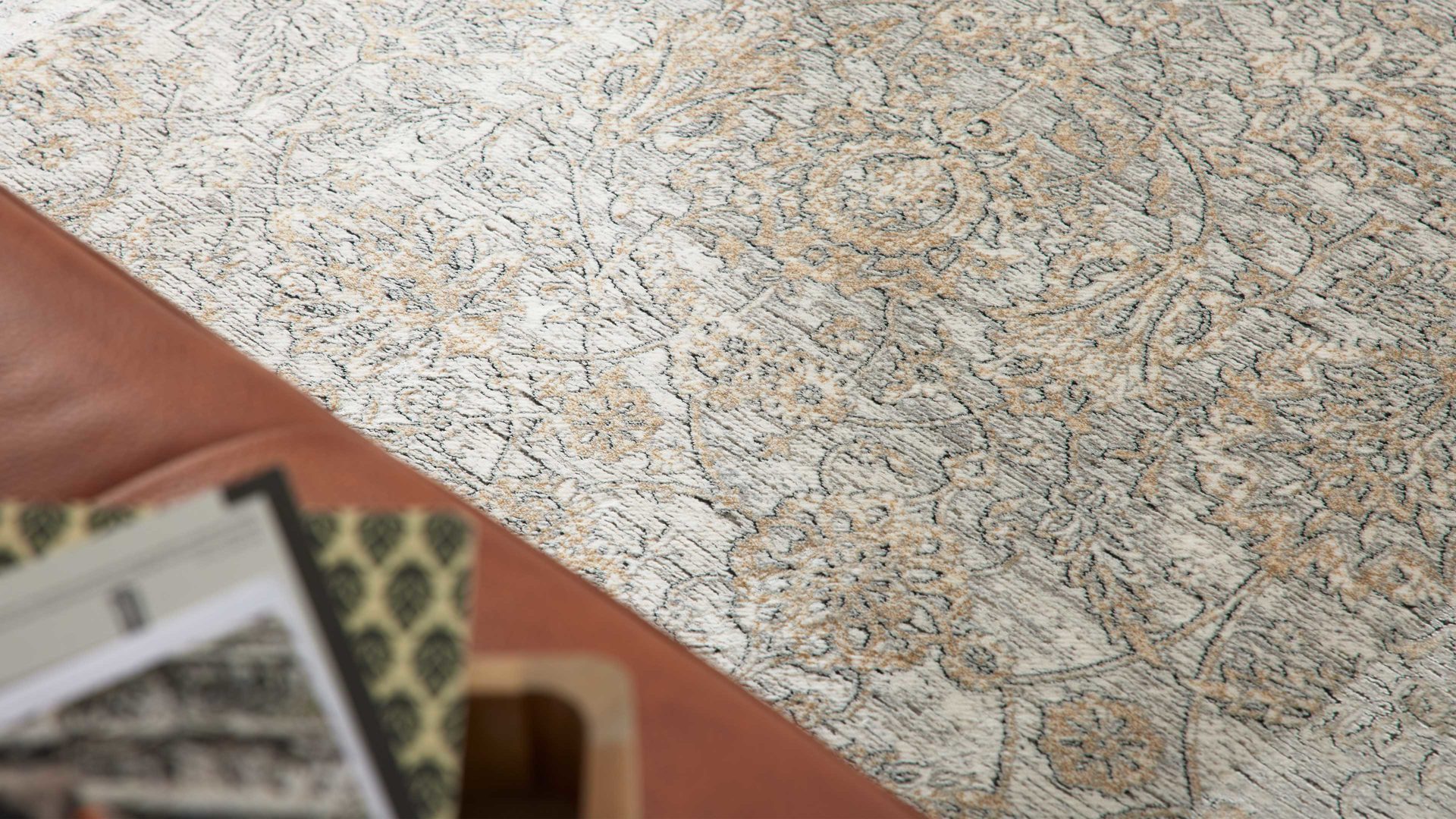 Webteppich Interliving aus Mischgewebe in Beige Interliving Teppich Serie G-8040 cremefarbenes Vintagemuster - ca. 200 x 290 cm