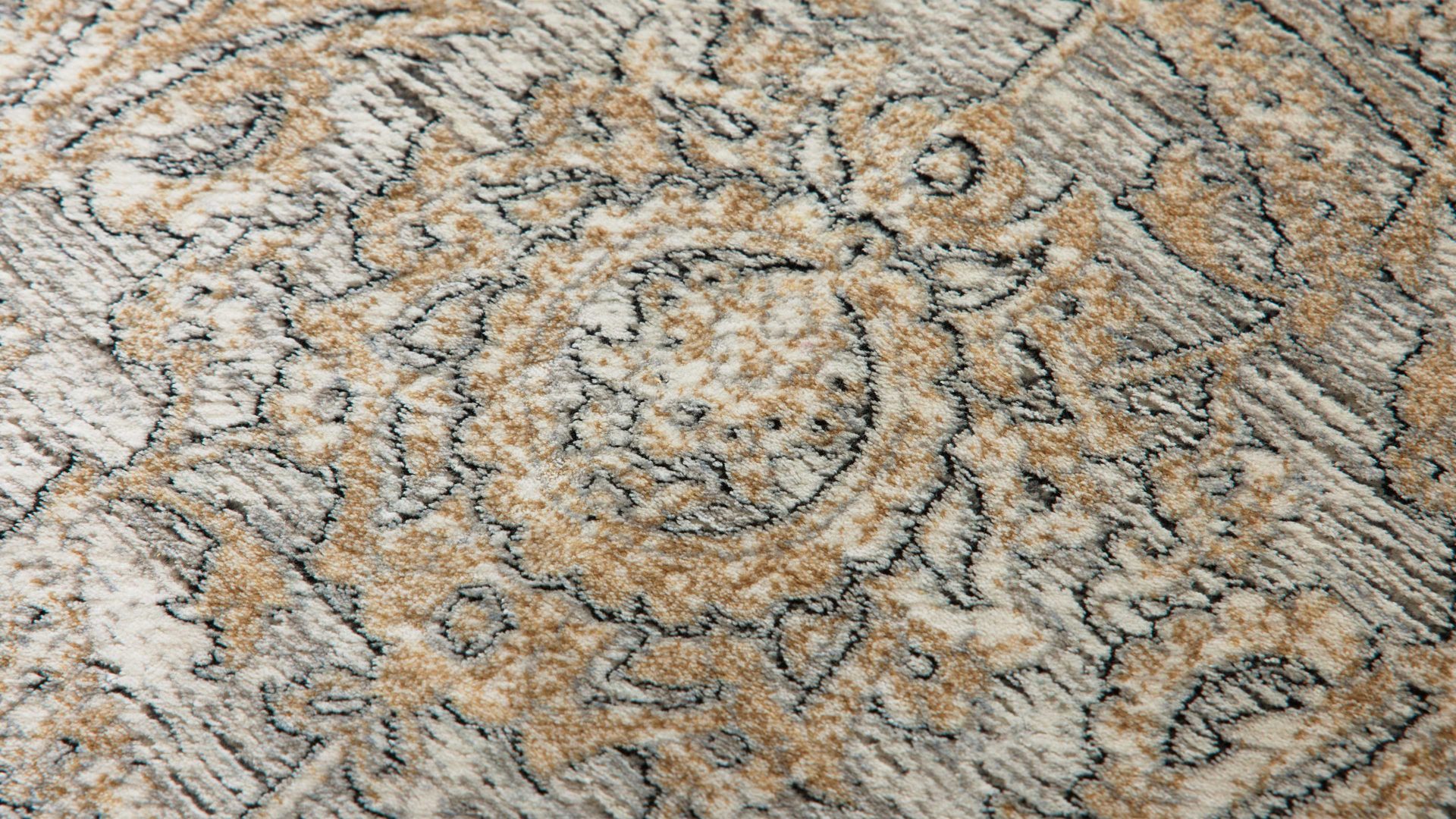 Webteppich Interliving aus Mischgewebe in Beige Interliving Teppich Serie G-8040 cremefarbenes Vintagemuster - ca. 200 x 290 cm